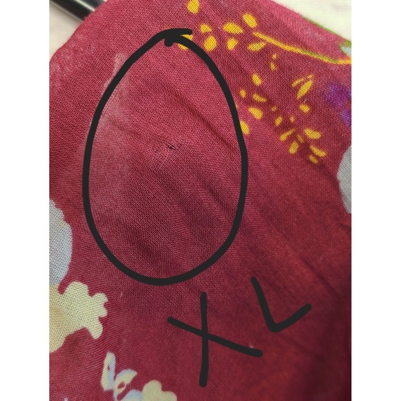 Free People Floral Smocked Midi Dress Burgundy Red XL/XS New With Flaws - Picture 6 of 15